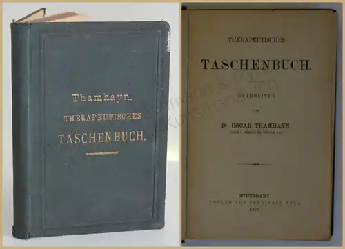 Thamhayn Therapeutisches Taschenbuch 1879 Studium Gesundheit Medizin Therapie xy