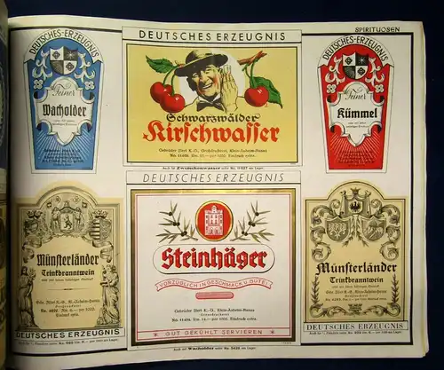 Umfangreiches Katalog-Fragment zu Wein, Spirituosen 1935 sehr selten js