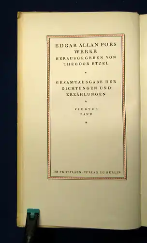 Poe Die Abenteurer Pym und Rodman 4. Bd. apart o.J. Belletristik Klassiker mb