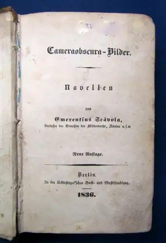 Scävola Emerentius (Julius von Heyden) Cameraobsura-Bilder 1836 sehr selten js