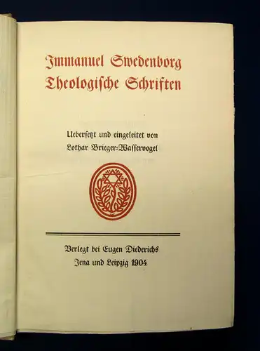 Swedenborg Theologische Schriften 1904 Belletristik Klassiker Literatur Lyrik mb