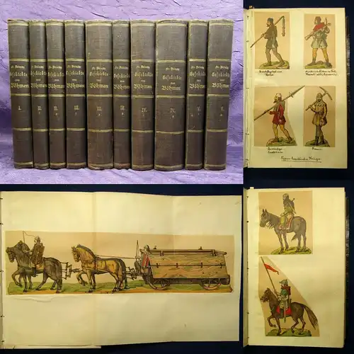 Geschichte von Böhmen 1864-1867 5 Bde. in 10 Büchern komplett Ortskunde js