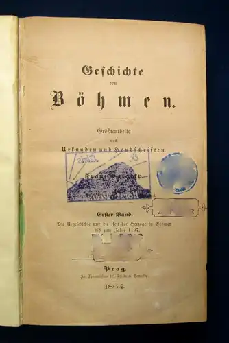 Geschichte von Böhmen 1864-1867 5 Bde. in 10 Büchern komplett Ortskunde js