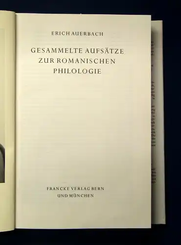 Auerbach Gesammelte Aufsätze zur romanischen Philologie EA 1967 js