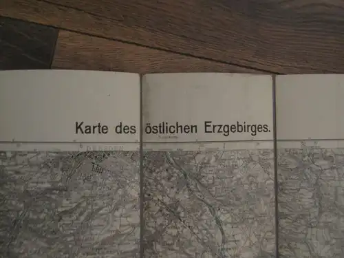 Karte vom östlichen Erzgebirge 1931 Kultur Wandern Natur Geografie 76x 28 cm js