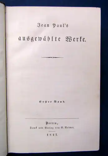 Jean Pauls ausgewählte Werke 1847 Bd. 1-14(von 16) Lyrik Klassiker js