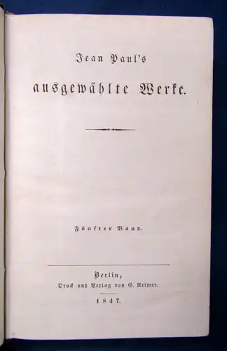 Jean Pauls ausgewählte Werke 1847 Bd. 1-14(von 16) Lyrik Klassiker js