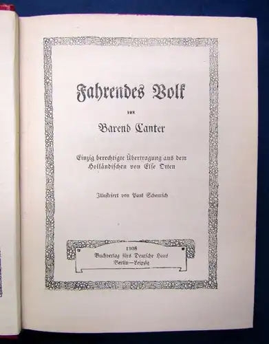 Canter Fahrendes Volk 1908 Die Bücher des deutschen Hauses 1. Reihe js