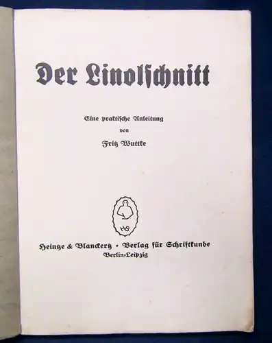 Wuttke Der Linolschnitt um 1900 Ein praktische Anleitung Kunst Graphik js