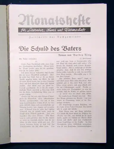 Ring 4 Monatshefte der Buchgemeinde 1936-37 Belletristik Literatur Lyrik js