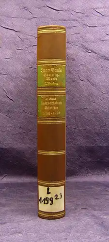 Jean Paul Sämtliche Werke Ausgearbeitete Schriften 3.Bd. 1932 Klassiker Lyrik mb