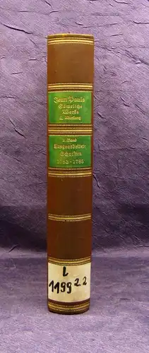 Jean Paul Sämtliche Werke Ausgearbeitete Schriften 2.Bd. 1931 Klassiker Lyrik mb