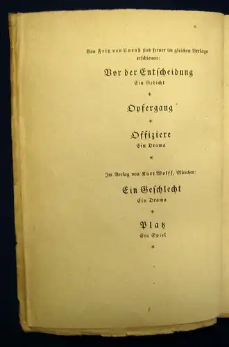 Unruh Louis Ferdinand, Prinz von Preußen Ein Drama 1921 Belletristik Lyrik js