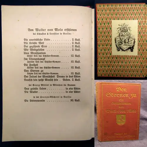 Molo Den Sternen zu Ein Schiller- Roman 1916 Belletristik Lyrik Litratur js