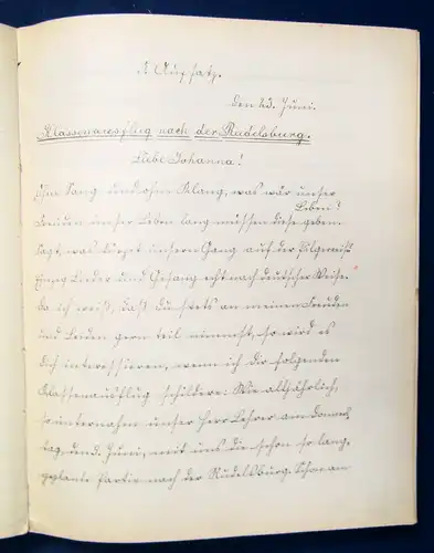 Schulaufsätze 2x von Charlotte K. aus den Jahren 1904/05 OHLn. Einblicke js