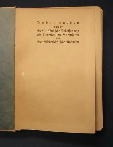 Lehnert Der kurländische Robinson u. die Venetianische Robinsonin 1919 selten js