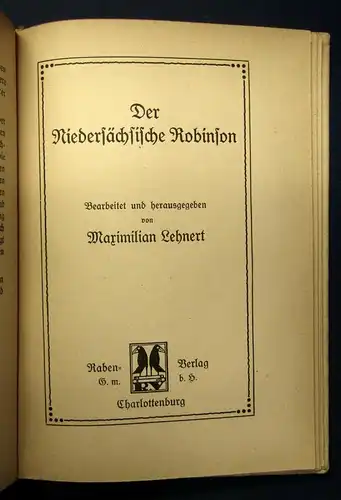 Lehnert Der kurländische Robinson u. die Venetianische Robinsonin 1919 selten js