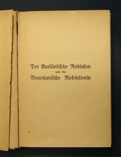 Lehnert Der kurländische Robinson u. die Venetianische Robinsonin 1919 selten js