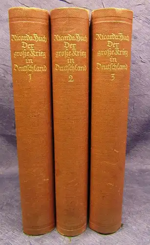 Huch Der große Krieg in Deutschland 3 Bde. komplett EA 1912-1914 selten js