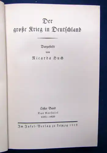 Huch Der große Krieg in Deutschland 3 Bde. komplett EA 1912-1914 selten js