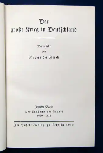 Huch Der große Krieg in Deutschland 3 Bde. komplett EA 1912-1914 selten js