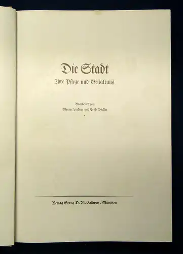 Böckler Die Stadt Ihre Pflege und Gestaltung Landschaftliche Grundlagen 1939 js