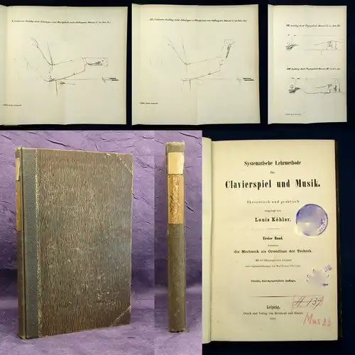 Köhler Systematische Lehrmethode für Clavierspiel und Musik 1872 Noten Musik mb
