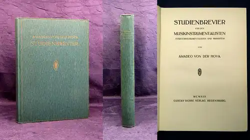 Hoya Studienbrevier für den Musikinstrumentalisten 1919 Studium Gesang Noten mb