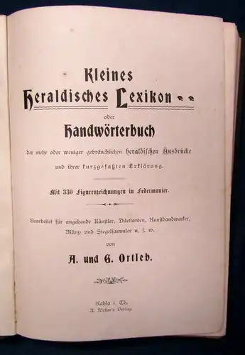 StOrtleb Kleines Heraldisches Handwörterbuch o.J. kurzgefaßte Erklärungen js