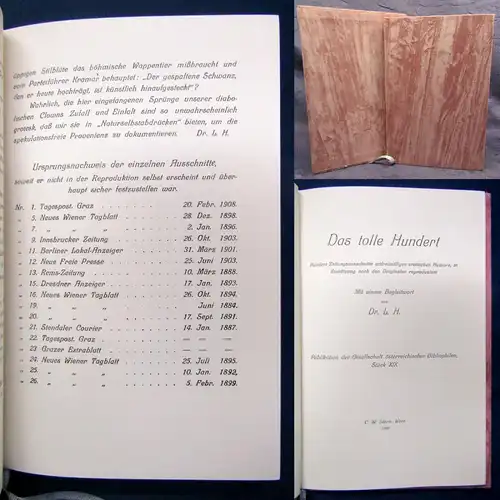 Das tolle Hundert Reprint von 1909 erschien 2003 Samteinband Goldschnitt js