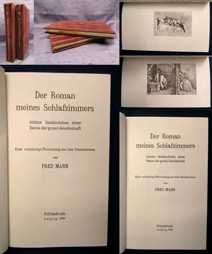 Der Roman meines Schlafzimmers 2 Bde. Reprint 2003 Samteinband Goldschnitt js