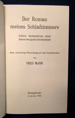 Der Roman meines Schlafzimmers 2 Bde. Reprint 2003 Samteinband Goldschnitt js