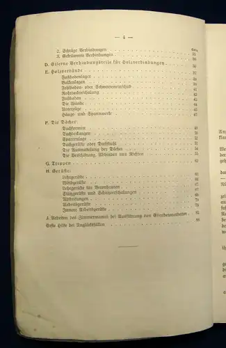 Noack Leitfaden für Lehrlinge des Zimmerhandwerks 1914 Altes Handwerk  js