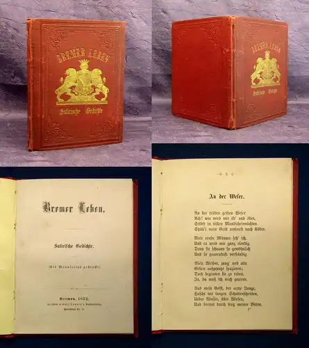 Post, Albert Hermann Bremer Leben 1872 sehr selten Literatur Gedichte Satire mb