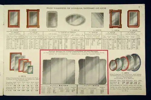 Fürther Spiegelwerke Dielenmöbel, FSF Katalog Nr. 34 1934 selten Katalog mb