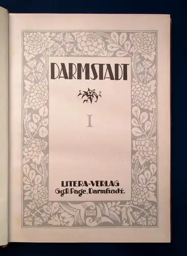 Darmstadt I. Gedruckt in den Jahren 1917/18/19 Aufl. v. 500 Abzügen Ortskunde js