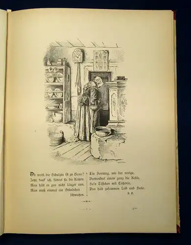 Pletsch Oskar Der alte Bekannte Originalzeichnungen um 1895 alte liebe Reime js