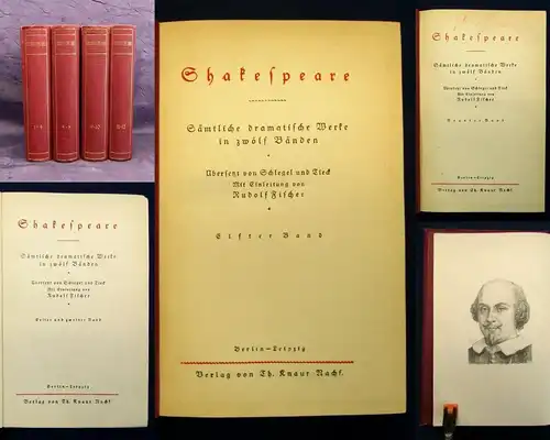 Shakespeare 12 Bände in 4 Büchern komplett Sämtliche u. Dramatische Werke o.J js