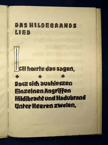 Kehrein Das Hildebrandslied Ganzpergament, 1 von 20 Expl. kol. Deckentitel 1923