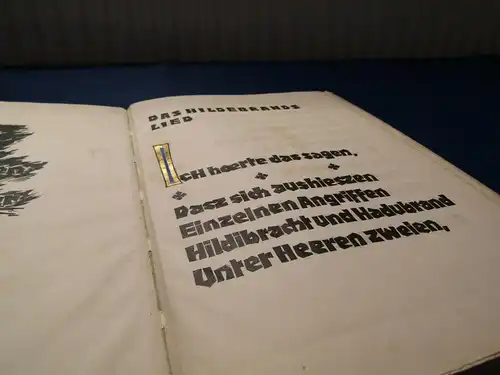 Kehrein Das Hildebrandslied Ganzpergament, 1 von 20 Expl. kol. Deckentitel 1923