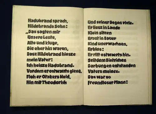 Kehrein Das Hildebrandslied Ganzpergament, 1 von 20 Expl. kol. Deckentitel 1923