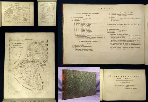 Schlieben Atlas von Europa 1828 Ortskunde Geographie Niederlande,Dänemark js