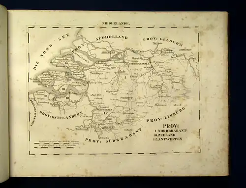 Schlieben Atlas von Europa 1828 Ortskunde Geographie Niederlande,Dänemark js