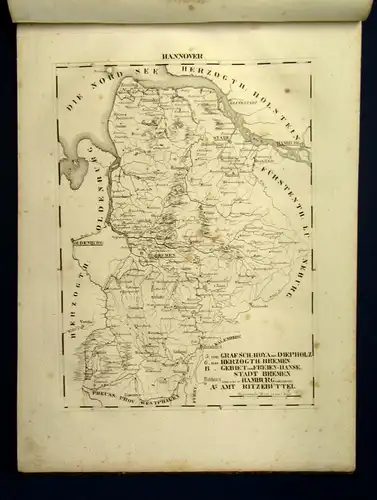 Schlieben Atlas von Europa 1828 Ortskunde Geographie Hannover,Hessen,Main js