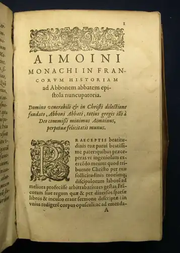 Aimoini Monachi, Qui antea Annonii Nomine editus est, Historiae Francorum Lib js