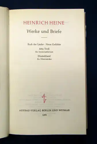 Heine Werke und Briefe in zehn Bänden Ganzlederausgabe 1980 Klassiker mb