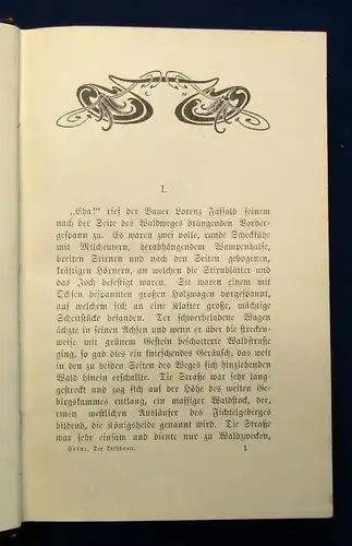 Heinz Der Triftbauer Ein Dorf-Roman seltene EA 1905 Erzählungen Belletristik js