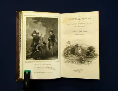 Scott Works. 37 Bde. Novels & Tales u.a. dekorative Einbände illustr. um 1830 mb