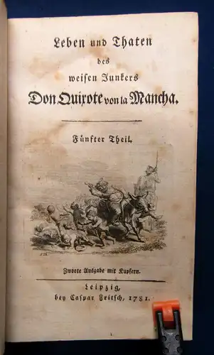 Cervantes Don Quixote 1780-1781 6 Bände illustriert von Chodowiecki top rara mb