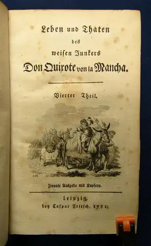 Cervantes Don Quixote 1780-1781 6 Bände illustriert von Chodowiecki top rara mb